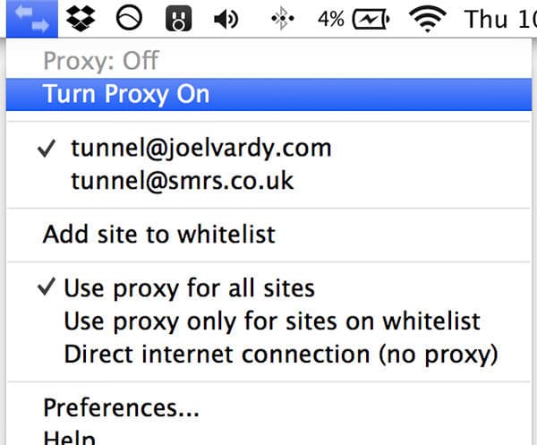 Turning the proxy on